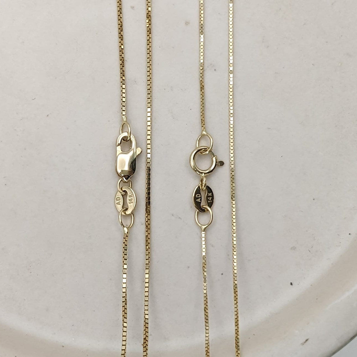 Gold Box Chain Necklace
