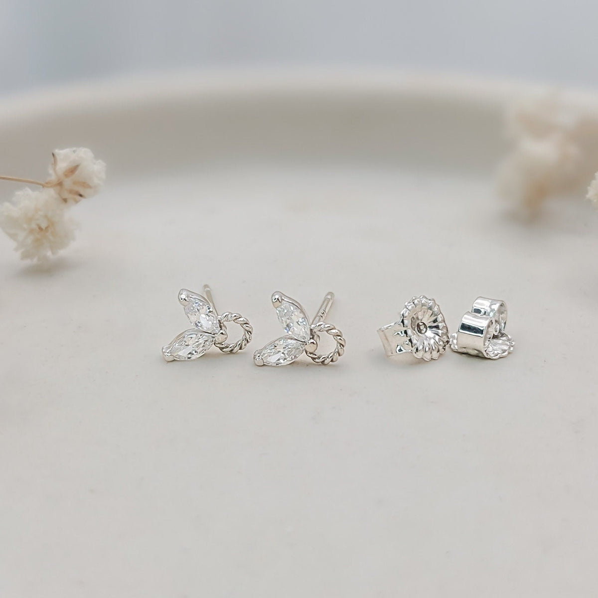 Dainty Marquise Stud Earrings