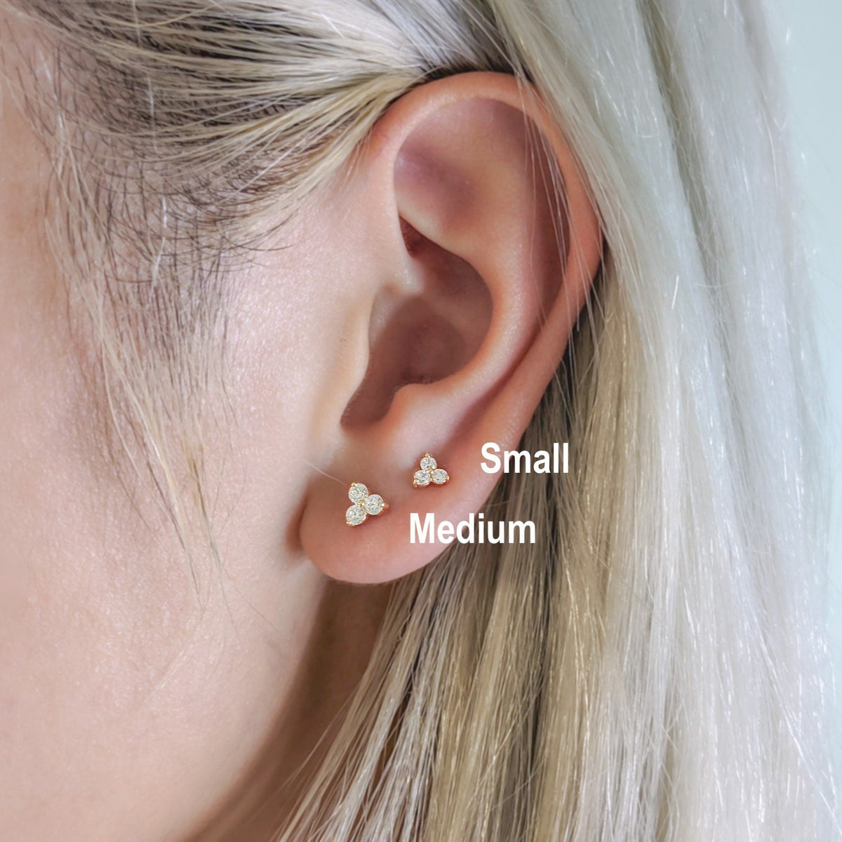 Trio Stone Cluster Earrings