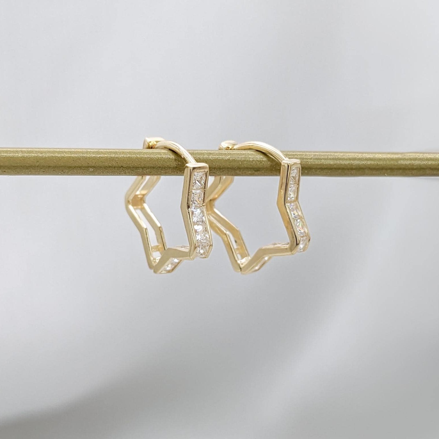 Star Huggies Hoop Earrings