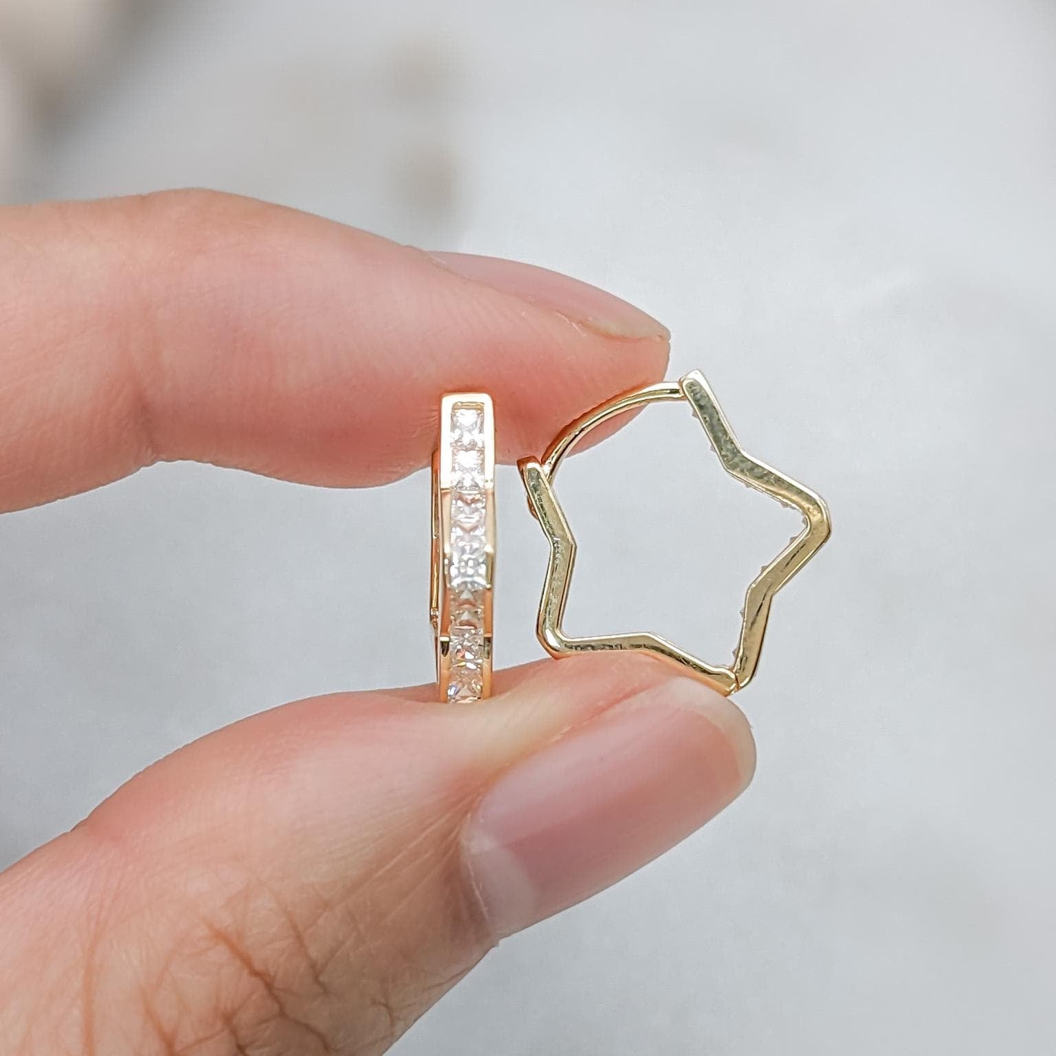 Star Huggies Hoop Earrings