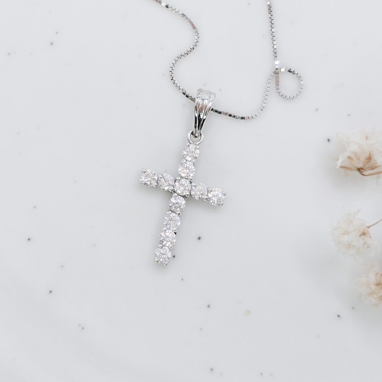 Small Pavé Cross Pendant