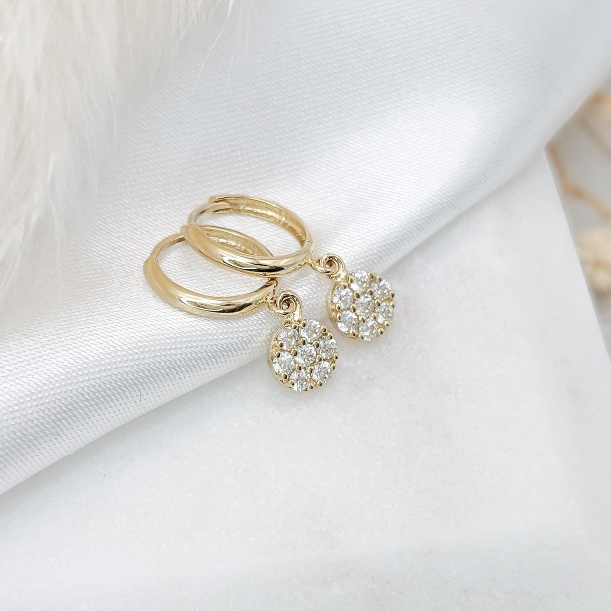 Dangle Hoops Circle Charm